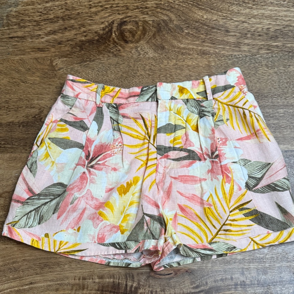 Joie Pink Floral High Waist Women's Shorts